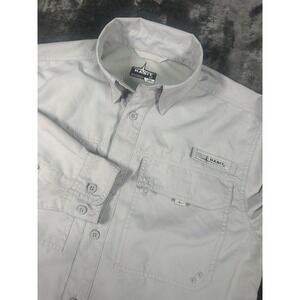 Habit Vented Fishing Shirt  Mens SMALL Long Sleeve  Pockets  Solar Factor 40